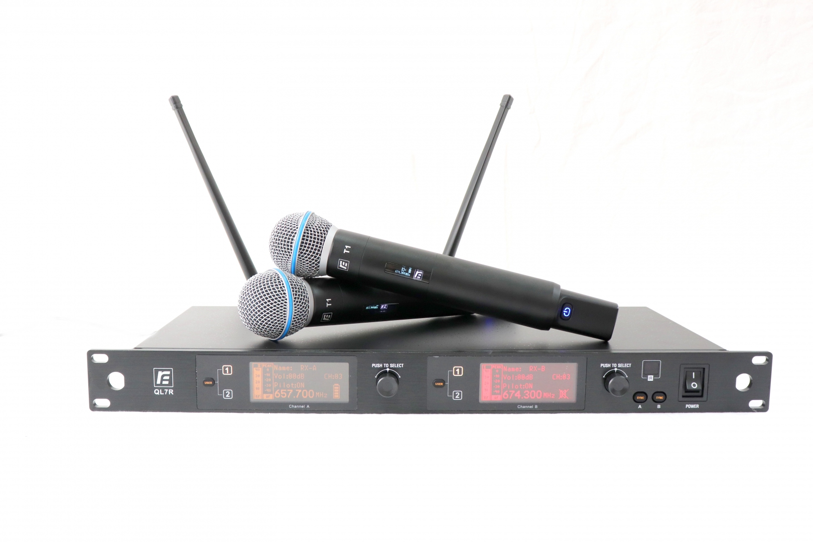 RFIntell QL7R/T1-B 720,500-754,000 МГц 2-канальная радиосистема с 2-мя ручными микрофонами в Уфе